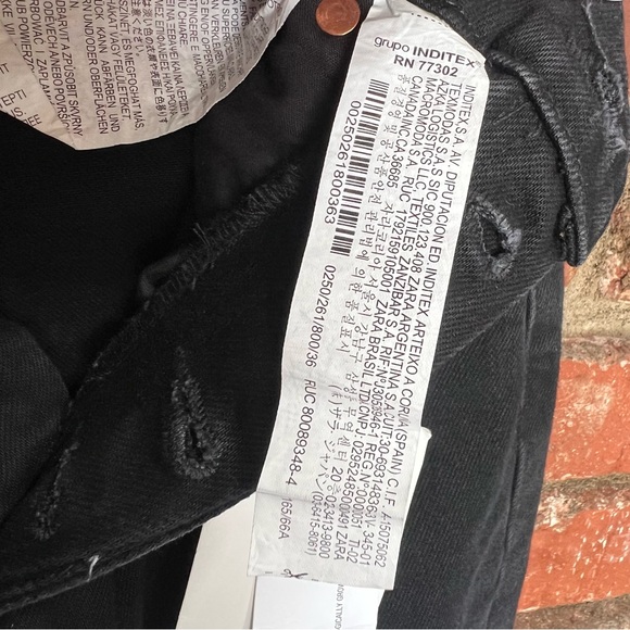 Zara Women's NWT straight leg high rise size 4 black jeans button fly Cotton - Picture 10 of 16